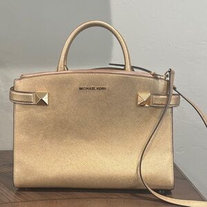 Michael Kors Gold Satchel Bag